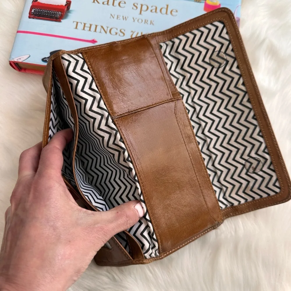 HOBO Brown Leather Clutch Wallet
